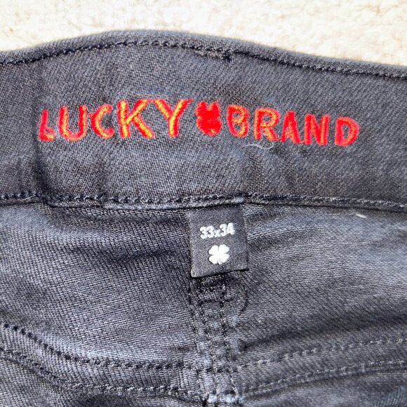 NWOT Men's Lucky Brand 410 Black Athletic Straight Fit Jeans 33x34 - Picture 5 of 7